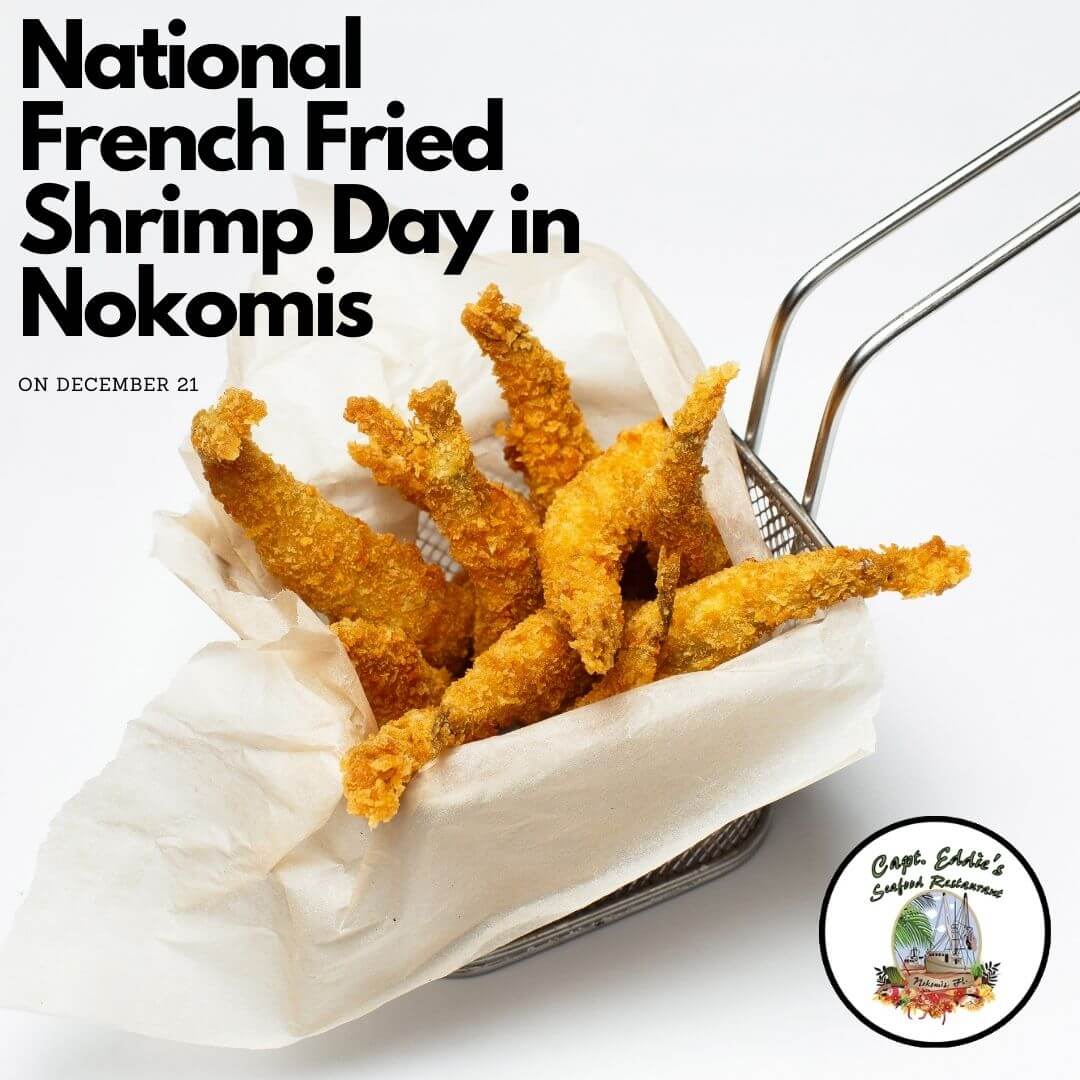 A basket of french fried shrimp at Captain Eddie's Seafood Restaurant in Nokomis